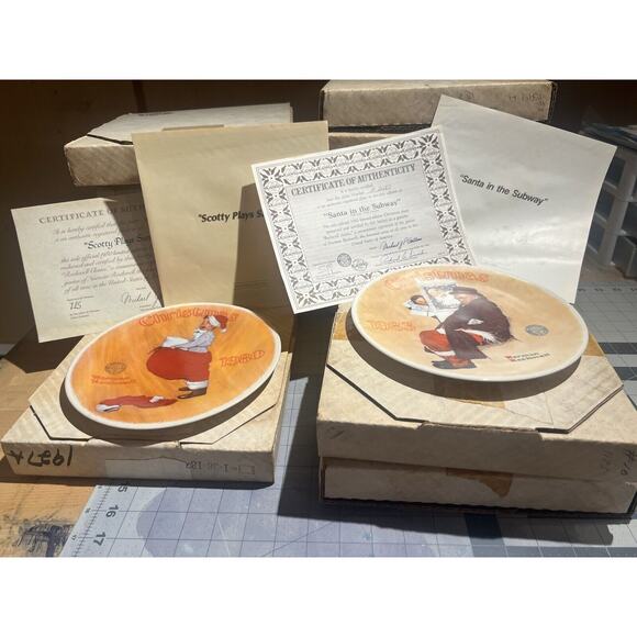 AWESOME LOT OF 18 VINTAGE NORMAN ROCKWELL PLATES KNOWLES — WITH BOXES + PAPERS! - Picture 6 of 13